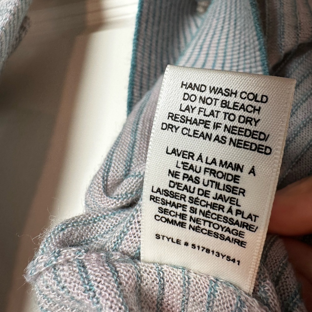 Rebecca Taylor Blue and Gray and pink Striped Knit Top - Picture 8 of 8